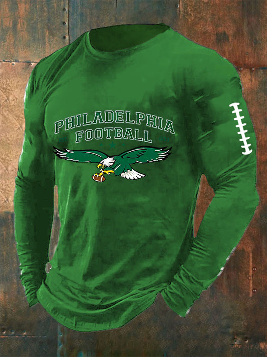 Men's Football Fans Lovers Gameday Casual  Long Sleeve T-shirt