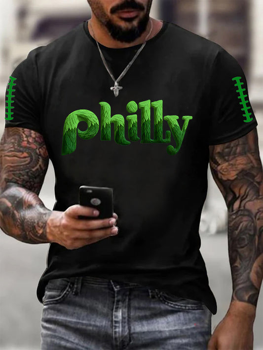 Men's Football Fans Lovers Gameday Casual Short Sleeve T-shirt