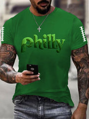 Men's Football Fans Lovers Gameday Casual Short Sleeve T-shirt