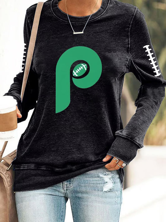 Women's Football Fans Lovers Gameday Casual  Sweatshirt
