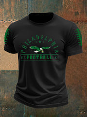 Men's Football Fans Lovers Gameday Casual imitation cotton short-sleeved T-shirt