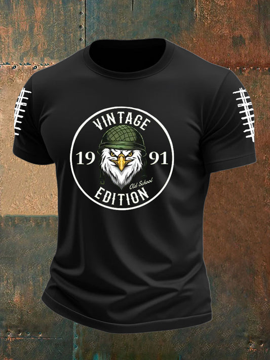 Men's Football Fans Lovers Gameday Casual imitation cotton short-sleeved T-shirt