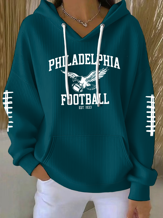 Women's Football Fans Lovers Gameday Casual Printed Tops