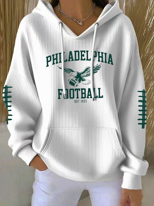 Women's Football Fans Lovers Gameday Casual Printed Tops