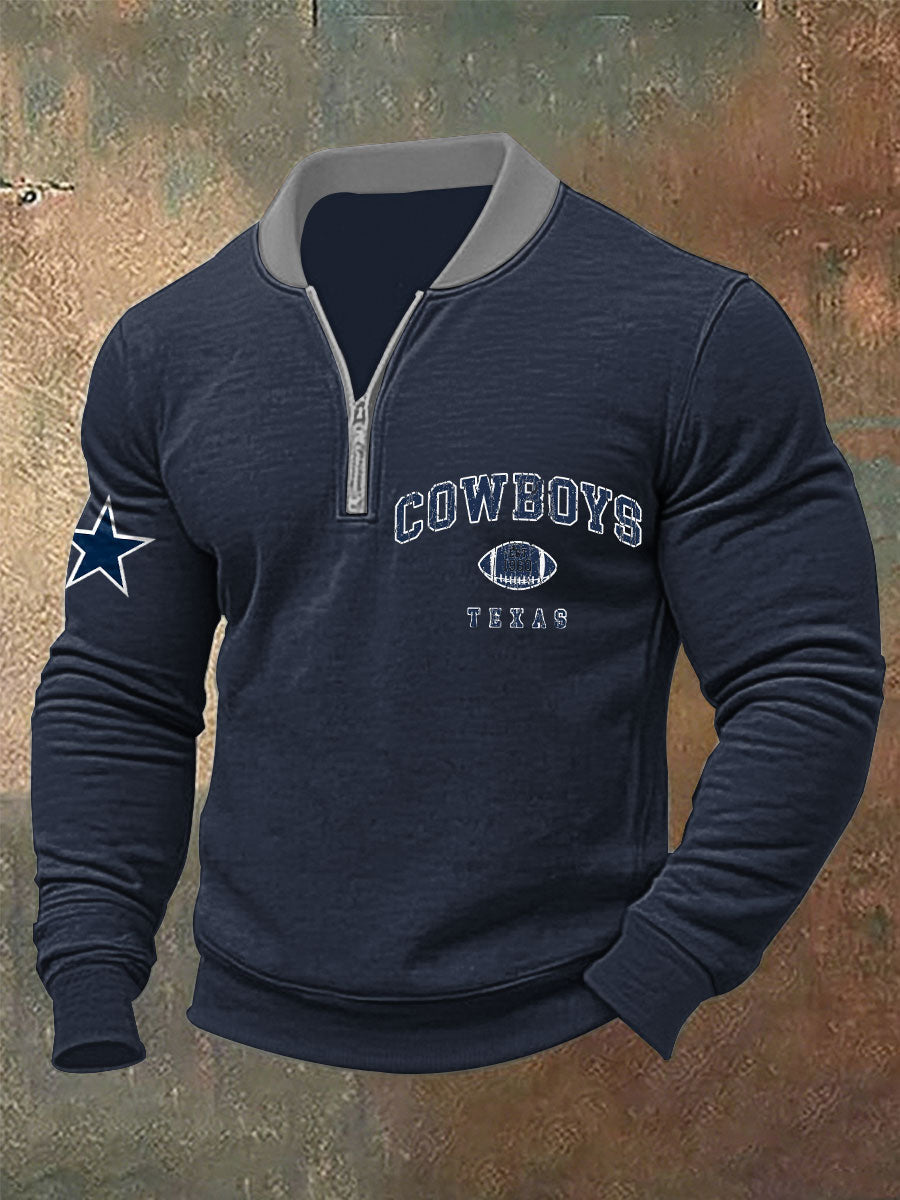 Men's American Football Zipper Hoodie