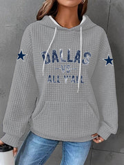 Women's American football waffle hooded sweatshirt