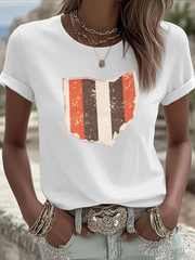Women's Football Fans Lovers Gameday Casual short-sleeved T-shirt