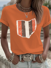 Women's Football Fans Lovers Gameday Casual short-sleeved T-shirt