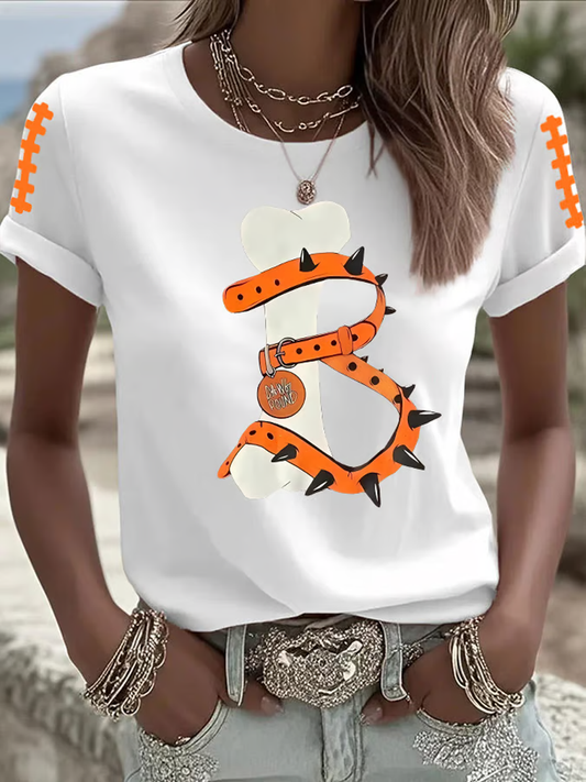Women's Football Fans Lovers Gameday Casual short-sleeved T-shirt