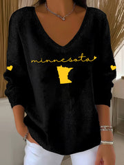Women's Football Fans Lovers Gameday Casual Long-Sleeve Top
