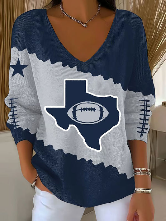 Women's Football Print Casual Top