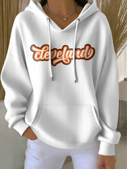 Women's Football Fans Lovers Gameday Casual Hooded Sweatshirt with Pockets