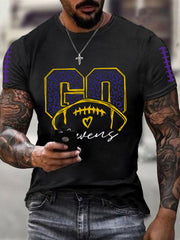 Men's Football Fans Lovers Gameday Casual Short Sleeve T-shirt