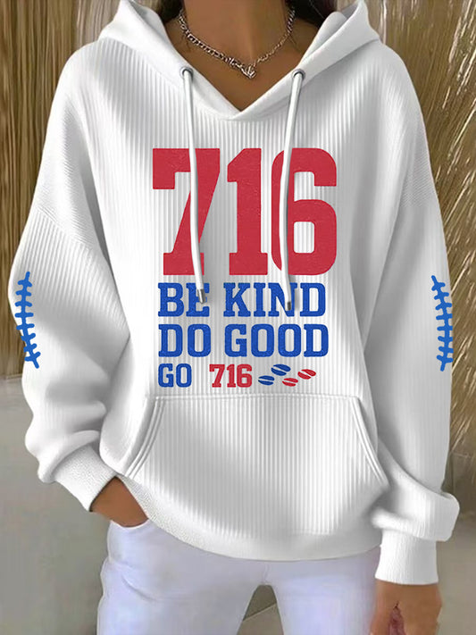 Women's Be Good Do Good God Bless Go Buffalo Football Fans Lovers Gameday Casual Hoodie