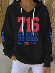 Women's Be Good Do Good God Bless Go Buffalo Football Fans Lovers Gameday Casual Hoodie