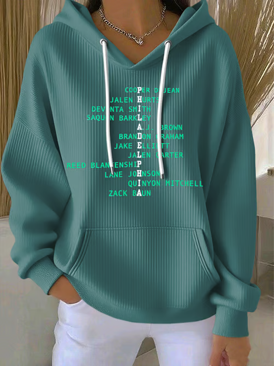 Women's Football Fans Lovers Gameday Casual Printed Hoodie