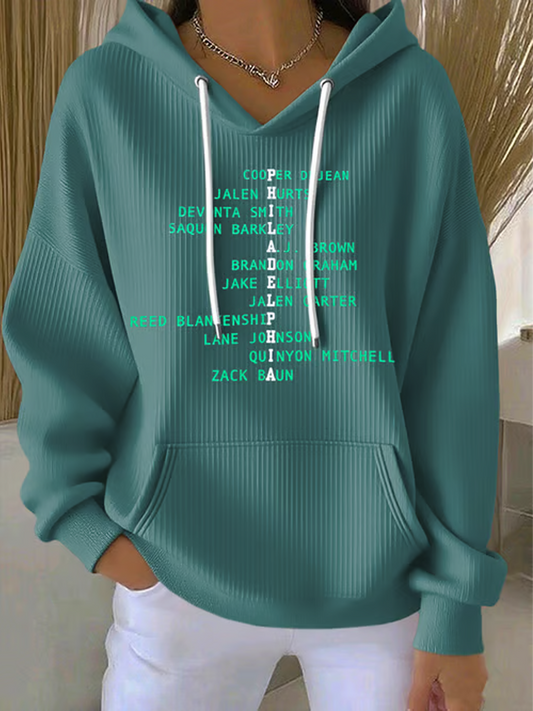 Women's Football Fans Lovers Gameday Casual Printed Hoodie