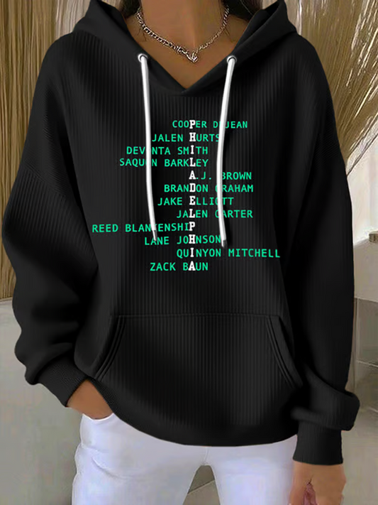 Women's Football Fans Lovers Gameday Casual Printed Hoodie