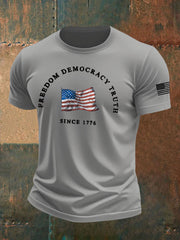 Men's Freedom Printed imitation cotton short-sleeved T-shirt