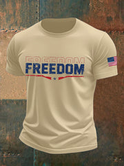 Men's Freedom Printed imitation cotton short-sleeved T-shirt