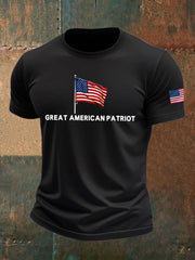 Men's Gerat American Pataiot Printed imitation cotton short-sleeved T-shirt
