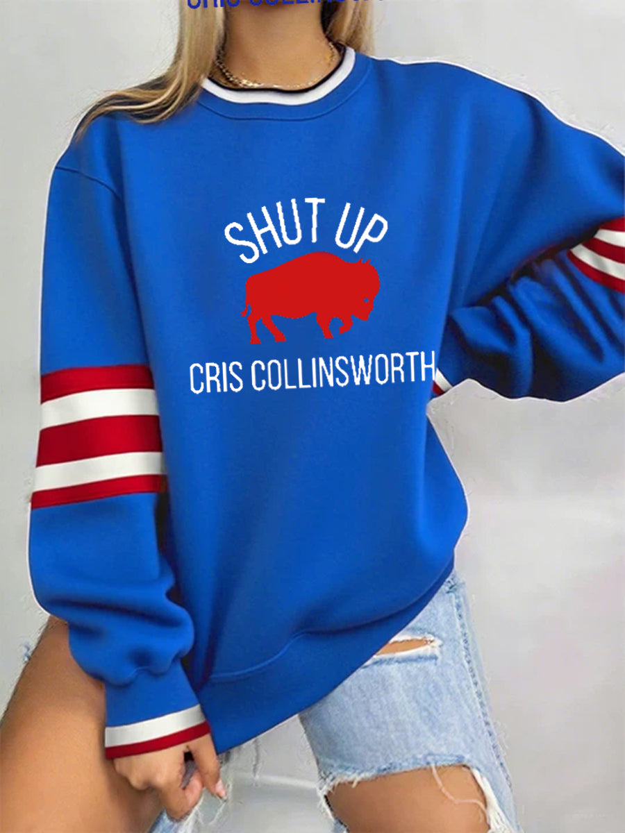 Women's Go Buffalo Football Fans Lovers Gameday Casual  Sweatshirt