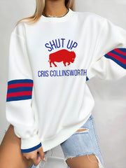 Women's Go Buffalo Football Fans Lovers Gameday Casual  Sweatshirt