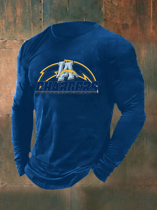 Men's Los Angeles Chargers Crew Neck Long Sleeve T-Shirt