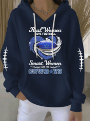 Women's Football Print Casual Hoodie