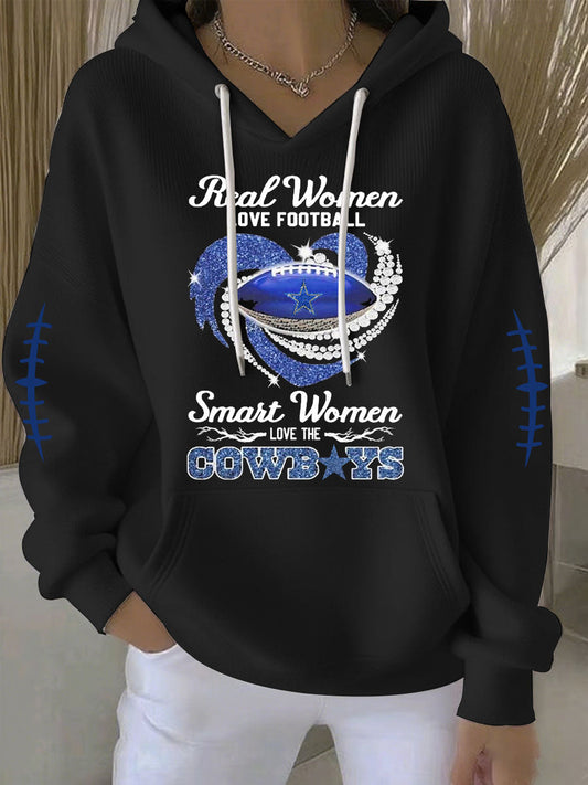 Women's Football Print Casual Hoodie