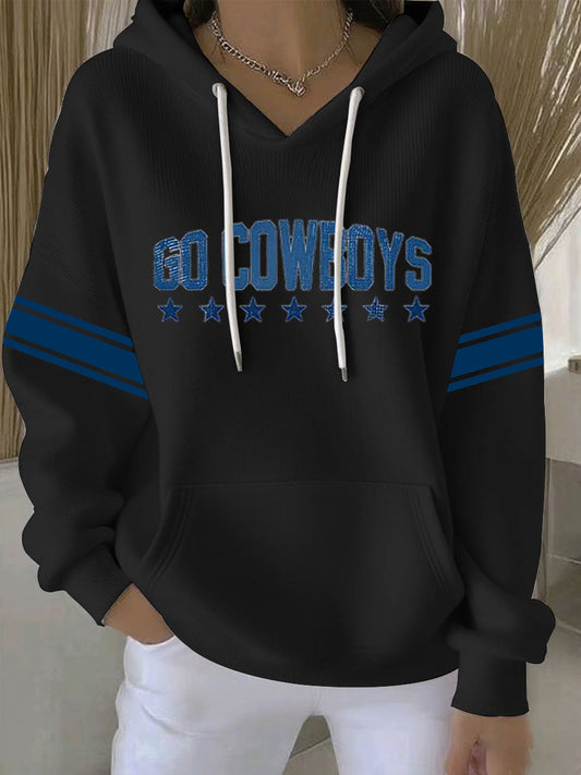 Women's Football Print Casual Hoodie