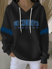 Women's Football Print Casual Hoodie