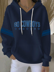 Women's Football Print Casual Hoodie
