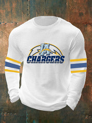 Los Angeles Chargers Men's Oversized Waffle Crew Neck Sweatshirt