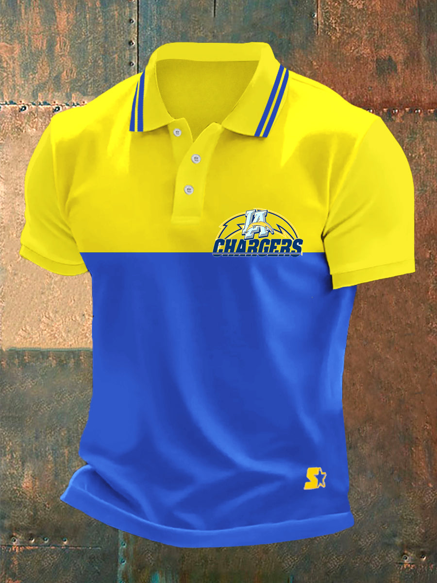 Men's Los Angeles Chargers Short Sleeve Lapel Shirt