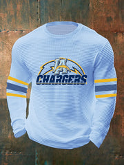 Los Angeles Chargers Men's Oversized Waffle Crew Neck Sweatshirt
