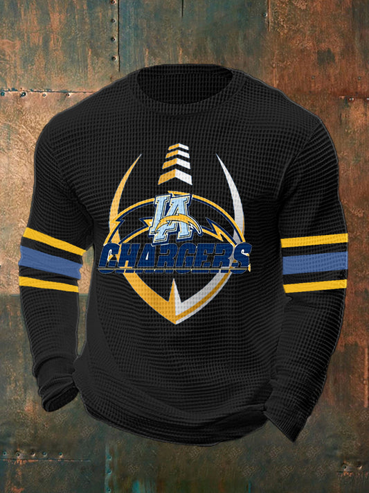 Los Angeles Chargers Men's Oversized Waffle Crew Neck Sweatshirt