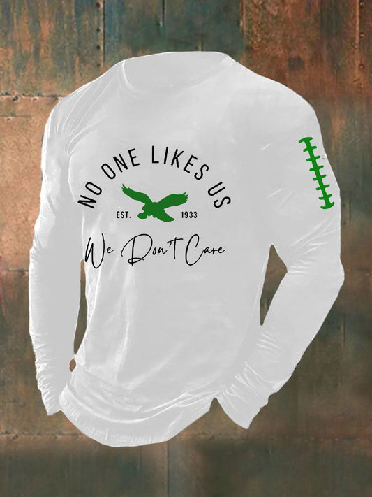 Men's Football Fans Lovers Gameday Casual Long Sleeve T-shirt