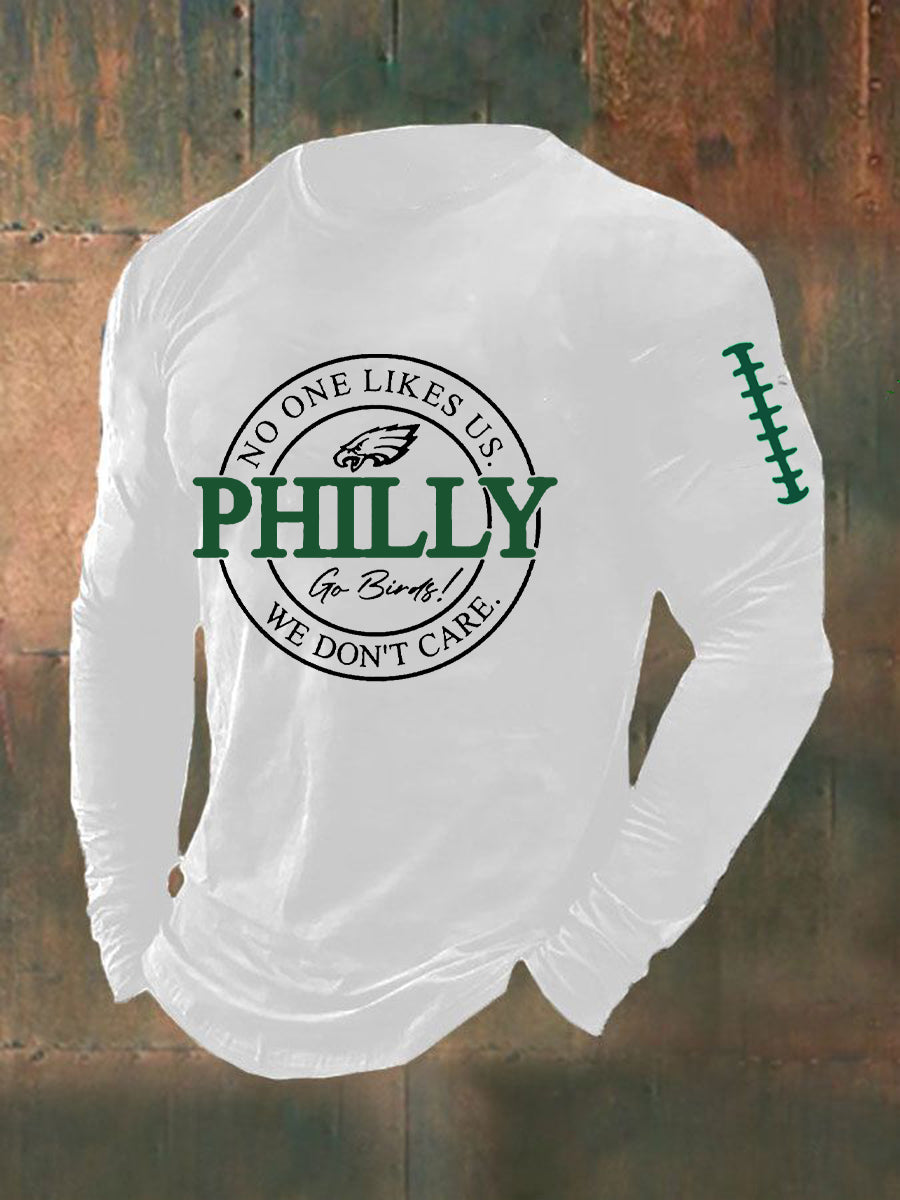 Men's Football Fans Lovers Gameday Casual Long Sleeve T-shirt