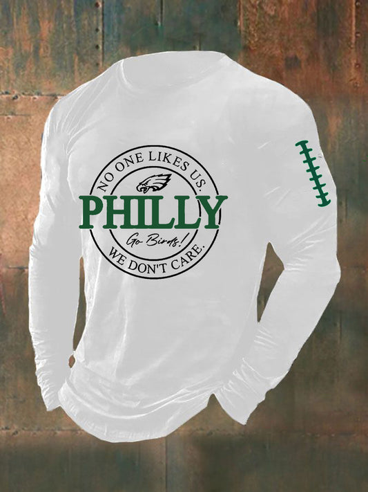 Men's Football Fans Lovers Gameday Casual Long Sleeve T-shirt