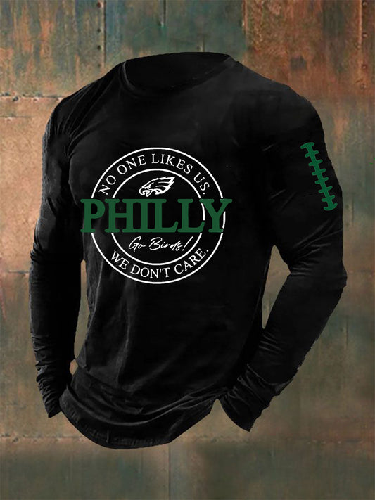 Men's Football Fans Lovers Gameday Casual Long Sleeve T-shirt