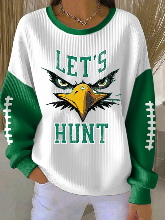 Women's Football Fans Lovers Gameday Casual Printed Tops