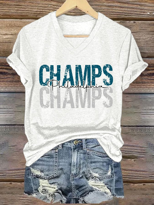 Women's Football Fans Lovers Gameday Casual short-sleeved T-shirt