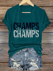 Women's Football Fans Lovers Gameday Casual short-sleeved T-shirt
