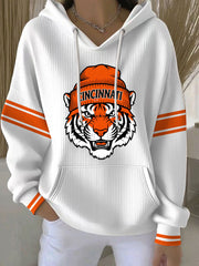 Women's Football Print Casual Hoodie