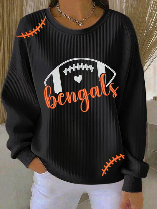 Women's Football Print Casual Sweatshirt