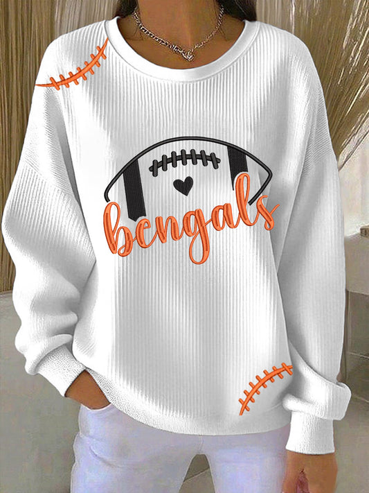 Women's Football Print Casual Sweatshirt