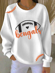 Women's Football Print Casual Sweatshirt