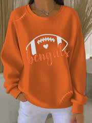 Women's Football Print Casual Sweatshirt