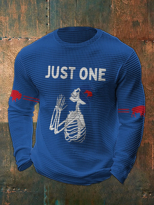 Men's Buffalo Football Lover Printed Waffle  T-Shirt